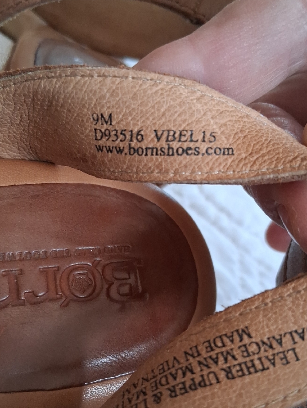 Born Tan Leather Ankle Strap Sandals - Picture 7 of 9